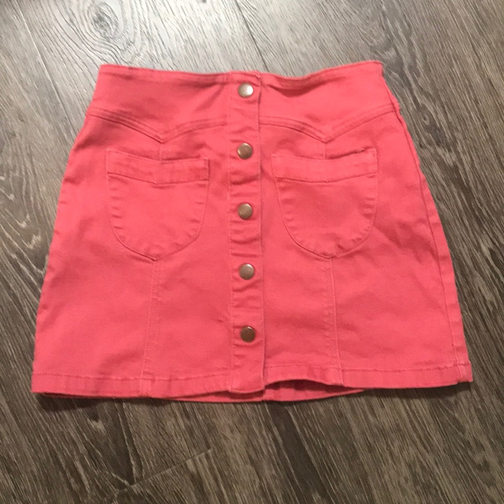 Salmon/pink Denim skirt